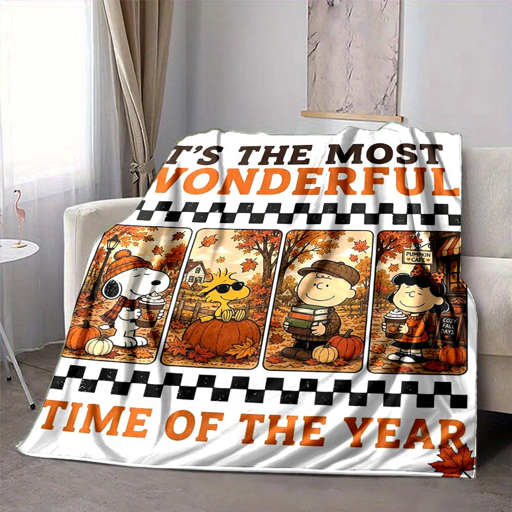 1Pc Snoopy'S Halloween Adventure Blanket Soft And Comfortable Casual Warm Camping Travel Christmas Halloween Gift M91789