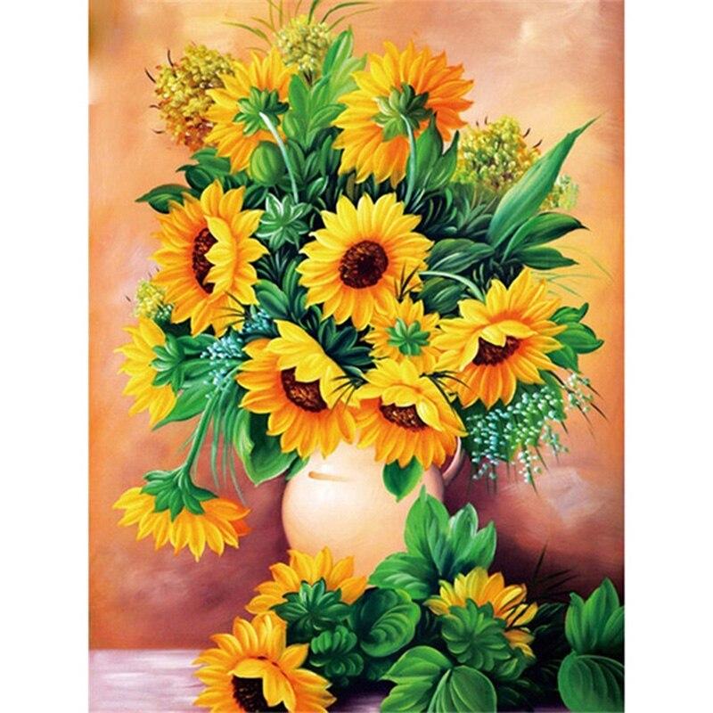 DIY Flower 5D Diamond Painting Full Round Drill Diamond Embroidery Cross Stitch Mosaic Rhinestone Home Decor Wall Art Gift