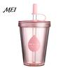 Lightweight Portable Water Bottle Drinking Straw Cup, Leak-proof PC Bottle, Durable Leak Proof for Students Anti-fall And Office Use Plastic Cup