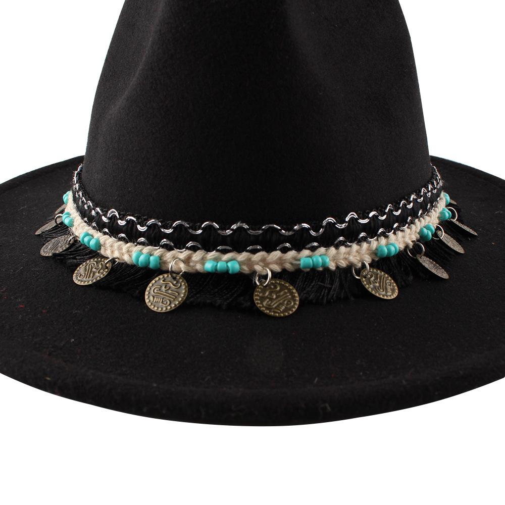 Fashion Versatile Ethnic Woolen Hat Autumn and Winter European and American Warm Jazz Top Hat Women's New Models