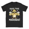 Bierzeit Madafakas Lustige Hähnchen T-Shirts Herren Vintage 100% Baumwolle T-Shirts Rundhals Kurzarm T-Shirt Sommerkleidung