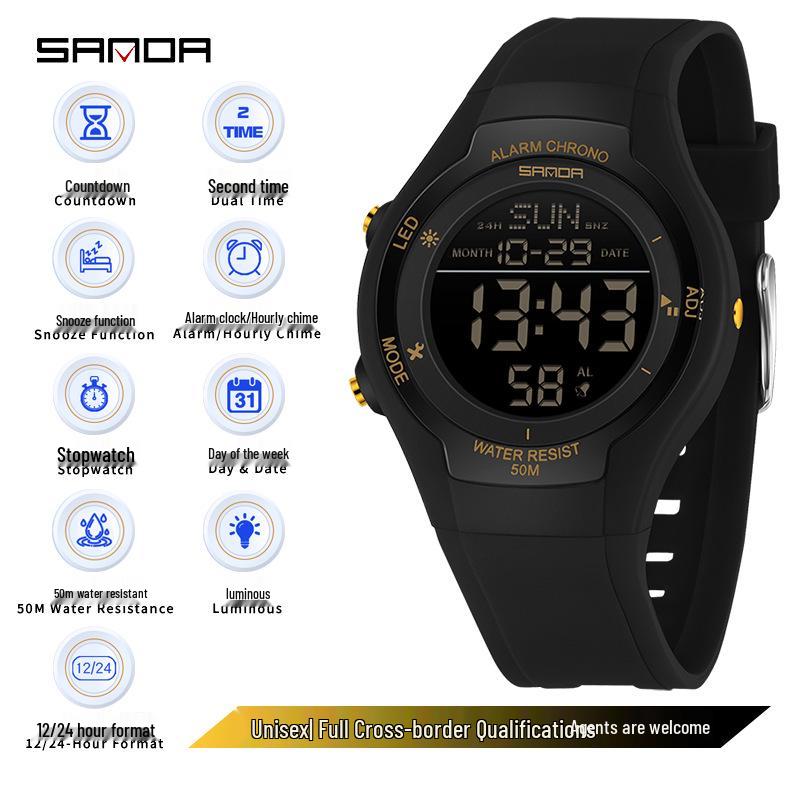 Sanda Waterproof Multifunctional Sports Watch for Teenagers and Students