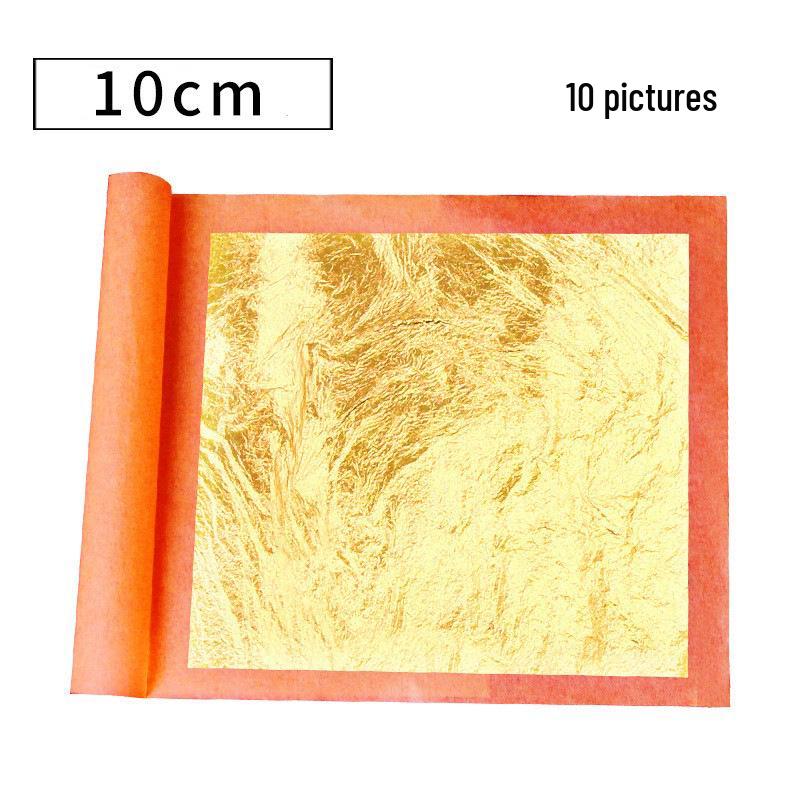 24K Gold Leaf Sheets for Decoration - 99% Pure, Ideal for Buddha Statue Gilding, Art Projects & Crafts - 10 Sheets