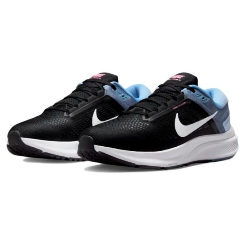 Nike Zoom Structure 24 Men Low Top Air Cushion Running Shoes Black White Blue DA8535-008