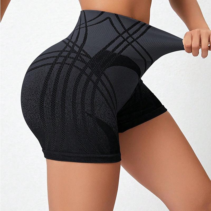 Women Elastic Yoga Short High-waisted Tight Fitness Shorts