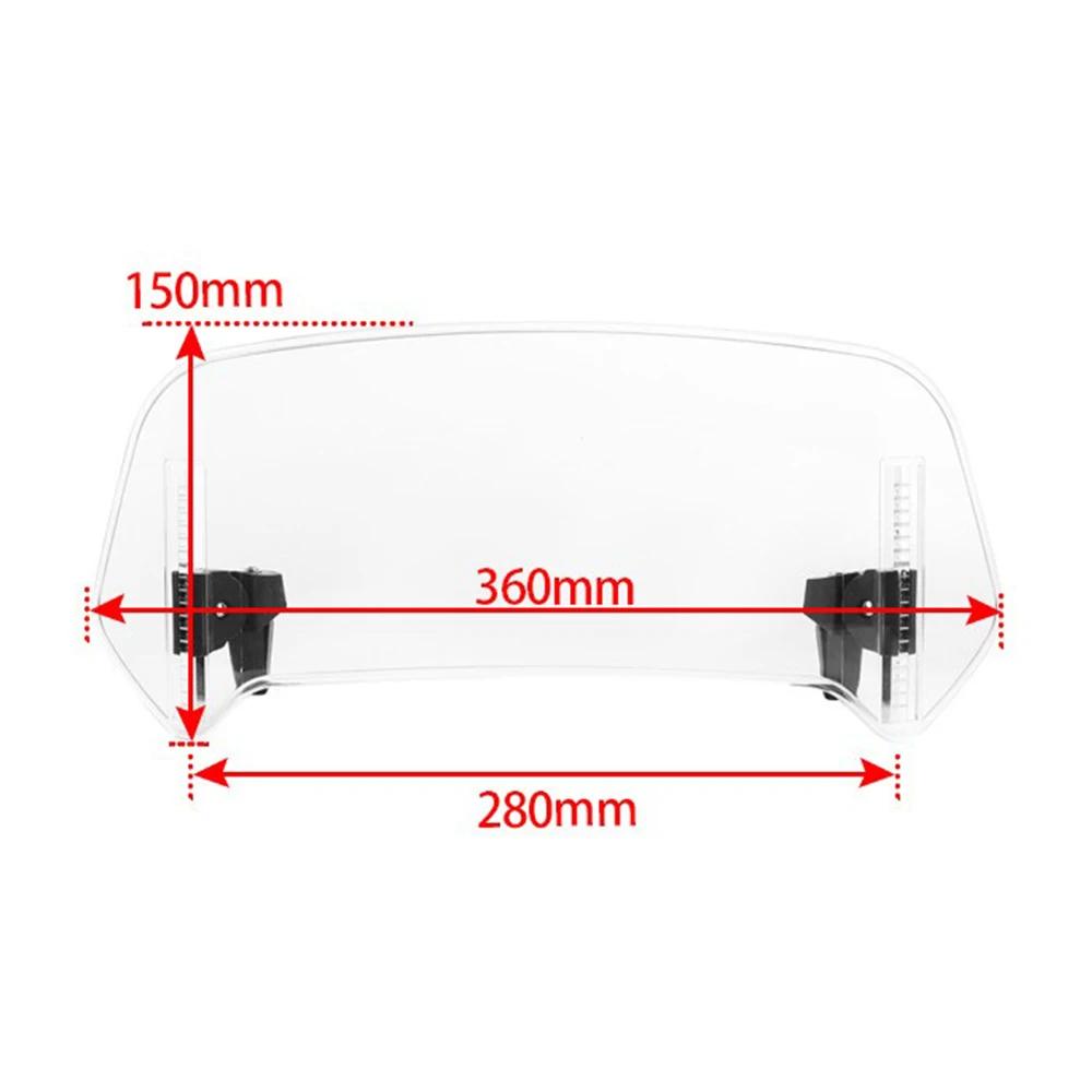Acrylic Motorcycle Modified Heighten Extension Windshield Clamp-On Windscreen Wind Deflectors Spoiler Universal for Honda Suzuki