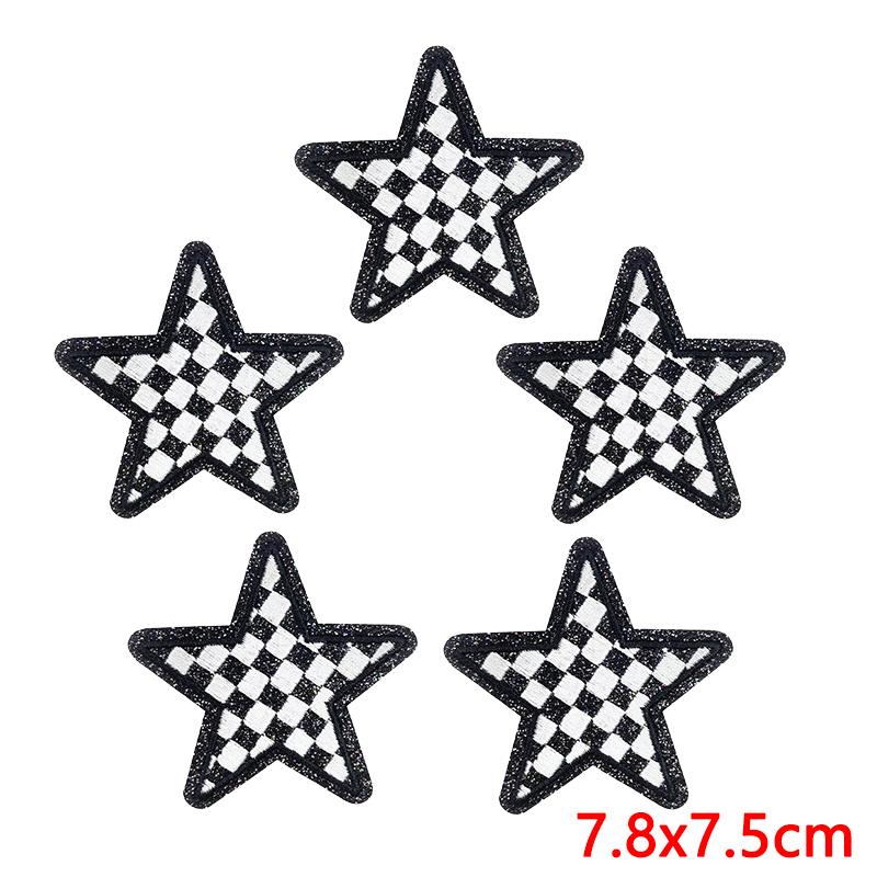 10pcs /Lots Five -Pointed Star Greet Patch Cartoon English Letter Embroidered Patches Iron On Patches For Clothing Jackets Sew Diy