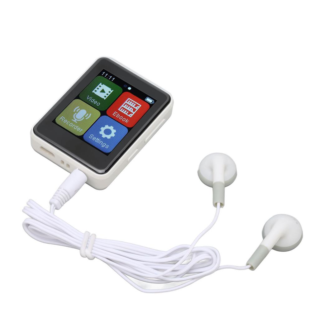 MP3 Player Bluetooth 5.0 Intelligent HD Noise Reduction FM Radio Electric Book 1.8inch Full Touchscreen MP3 Player