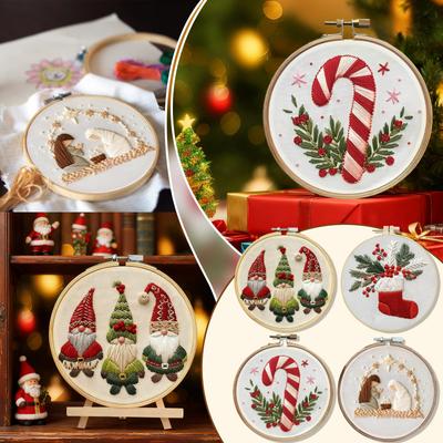 Χριστουγεννιάτικο κιτ κεντήματος χειροποίητα υλικά DIY