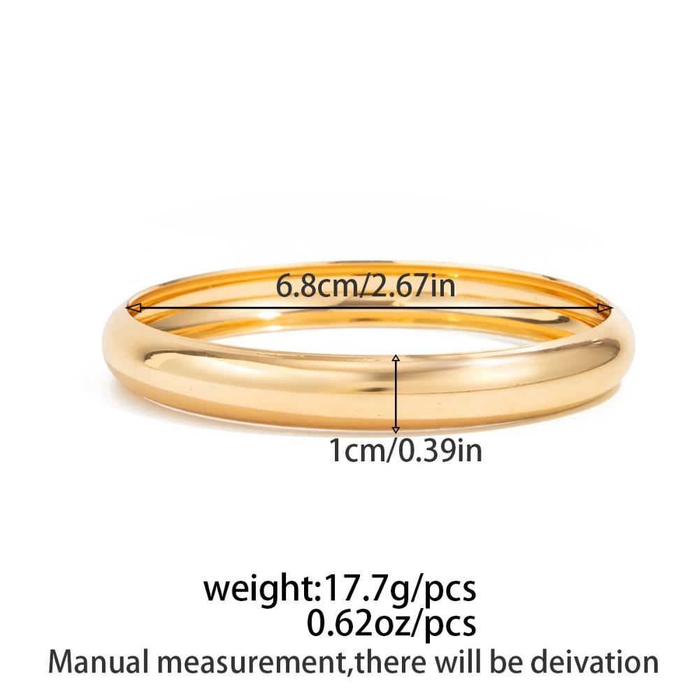 Simple Personality Gold Color Sliver Color Geometric Circle Bright Surface Metal Bangles for Women Hip-hop Punk Jewelry Gifts