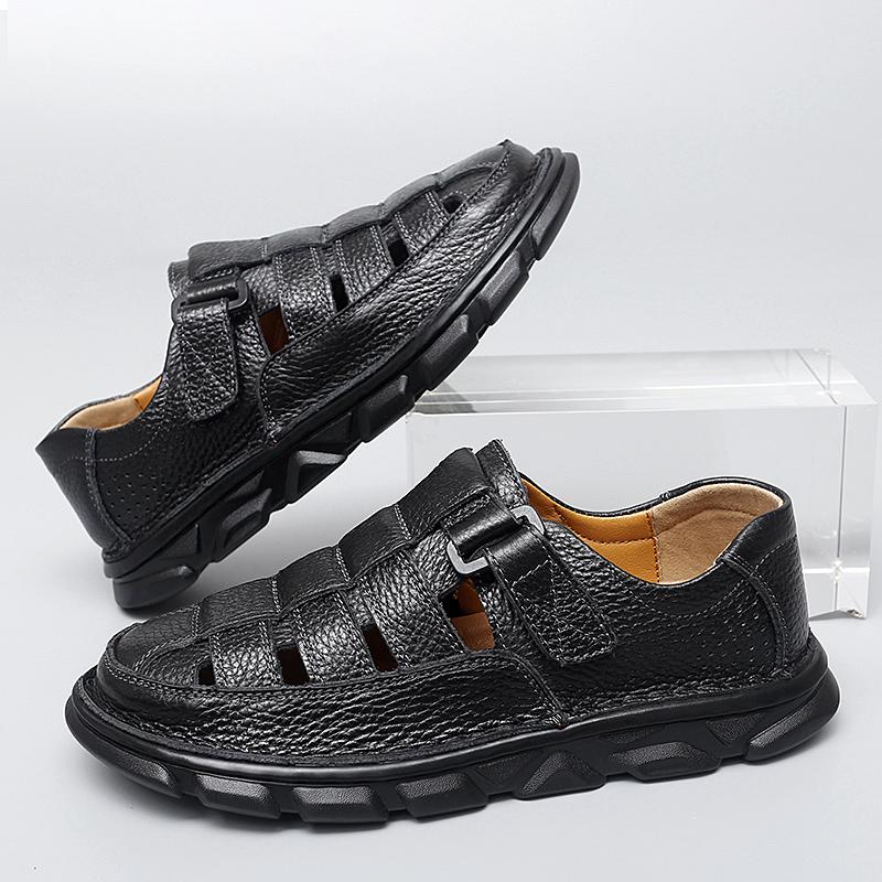 Fashion Leisure Walk Men's Beach Sandals Casual Shoes Breathable Mesh Upper Beach Shoe Anti-slip Summer Walking Shoes Wading Aqua Flats
