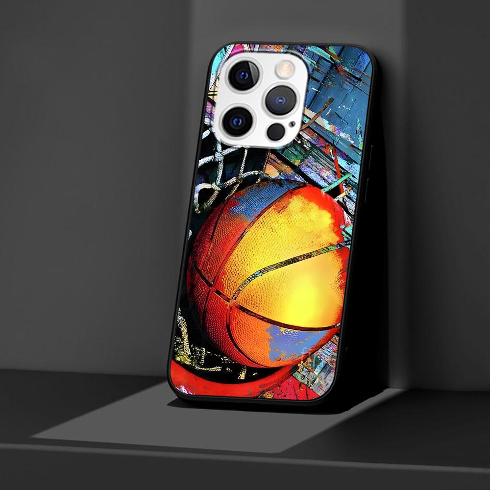 Basketball Basket Sports Case for Apple iPhone 14 11 7 SE 2020 8 X XS 13 12 Mini XR 15 Pro Max Silicone Black Soft Phone Cover