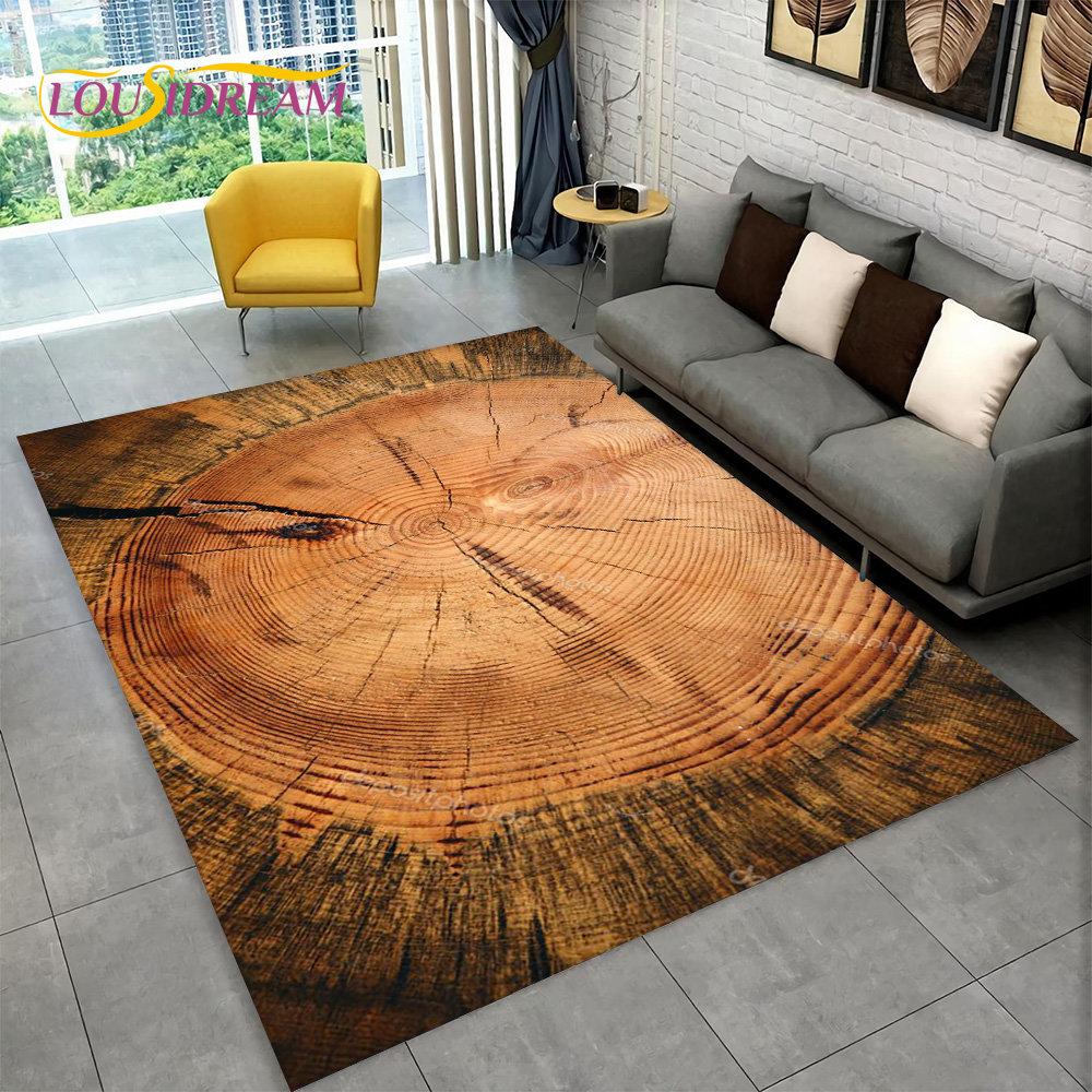3D Wood Grain Retro Area Rug Large,Carpet Rug for Home Living Room Kids Bedroom Sofa Doormat Decor,Kitchen Non-slip Floor Mat