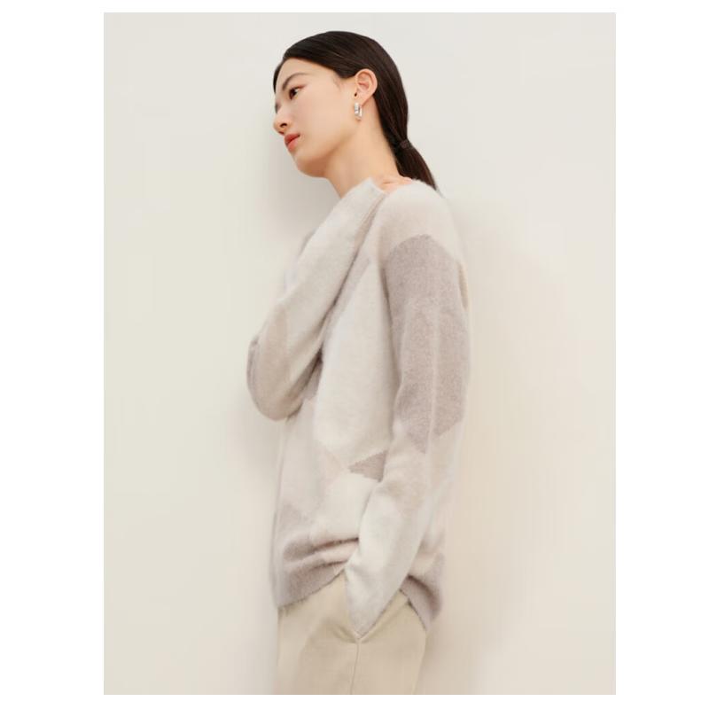 Annakou Women's Velvet-Feel Knit Pullover Sweater