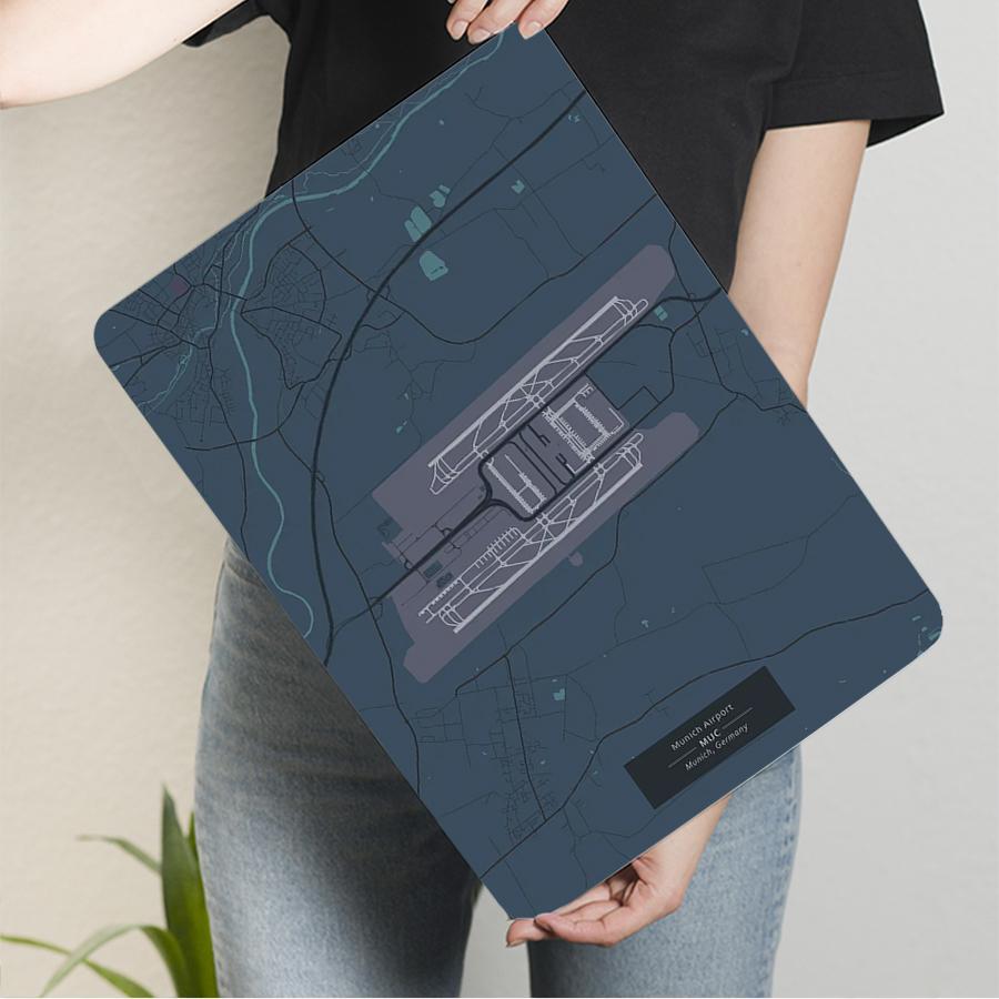 Munich Airport MUC Aviation Theme Metal Wall Art Modern Home Office Decor Germany Airport Map Painting