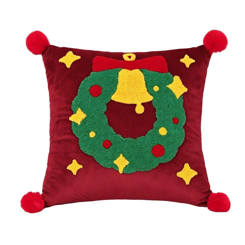 Square Christmas Pillow Covers Cartoon Santa Claus Xmas Pillowcase  Christmas Decor