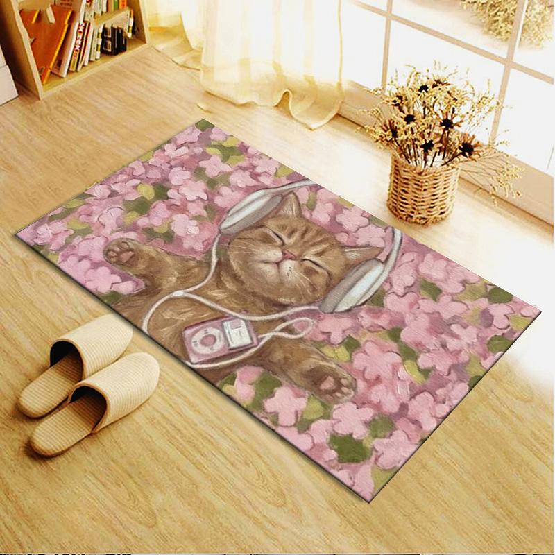 Cute Cat Carpet Rug for Living Room Bedroom Home Sofa Decoration,Kids play Non-slip Floor Mat