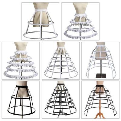 Crinoline Underskirt Petticoat Cage 2/3/4/5 Hoops for Dress Vintage Ball Gown