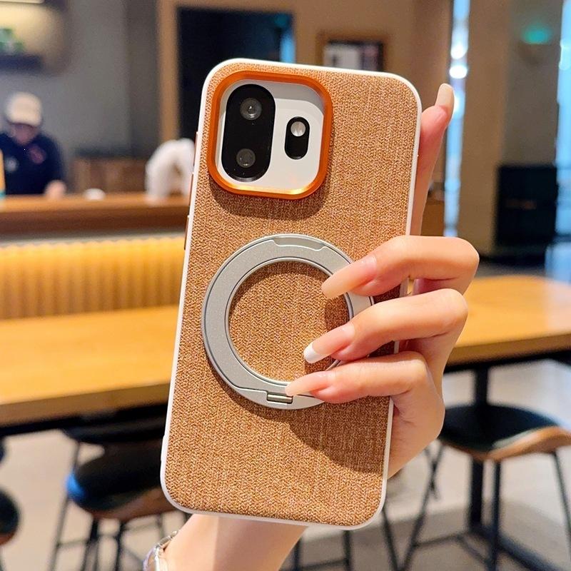 Applicable to OnePlus 11T mobile phone case magnetic suction rotating bracket OnePlus 11t cloth pattern protective cover 1 + 11t fabric hard case