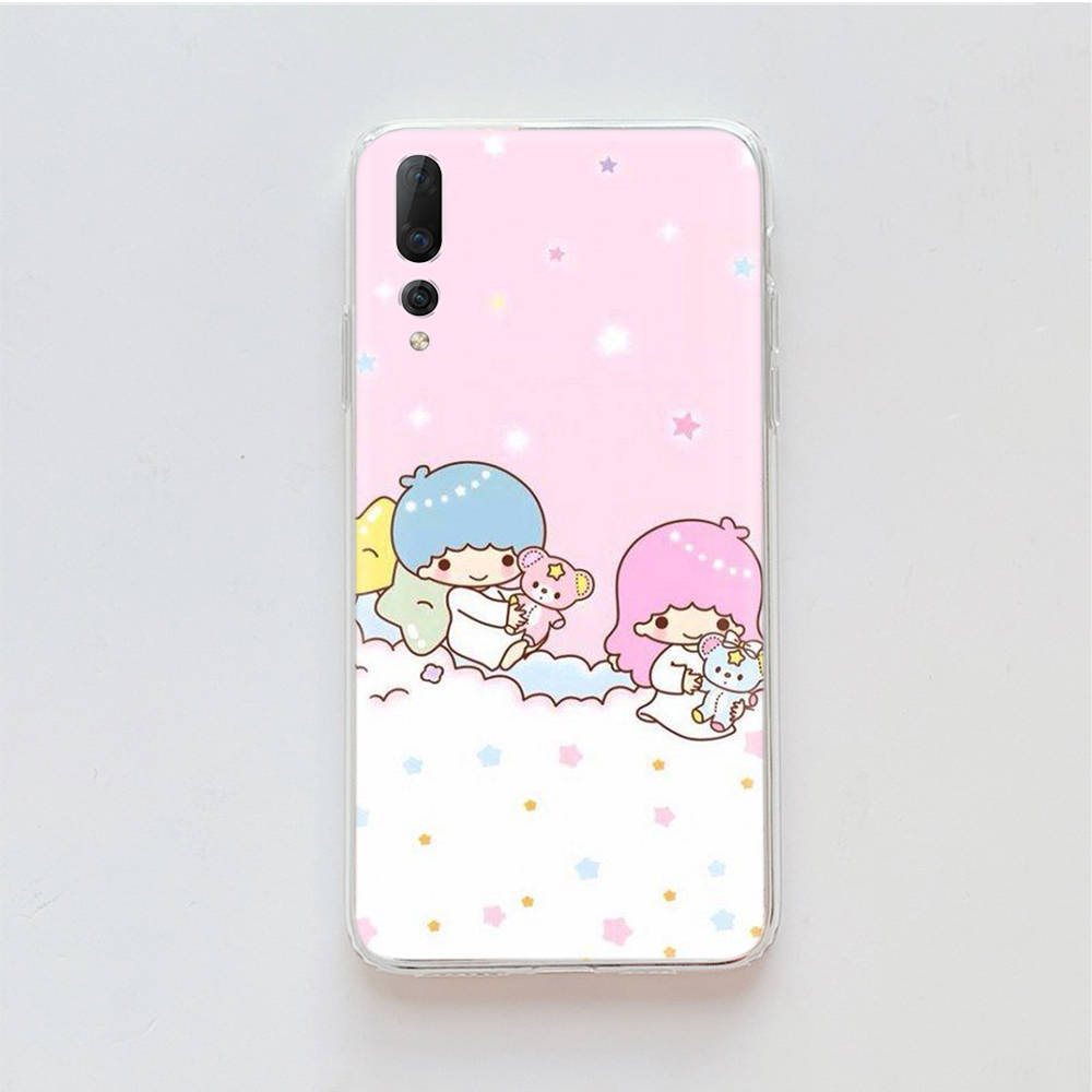 Transparente Hülle für Samsung A04 A14 A23 M33 M53 Realme 10 9 C35 C55 VIVO X80 Infinix Hot 30 Note 11 Tecno Spark 8P Pro L-1 Lovely Little Twin Star