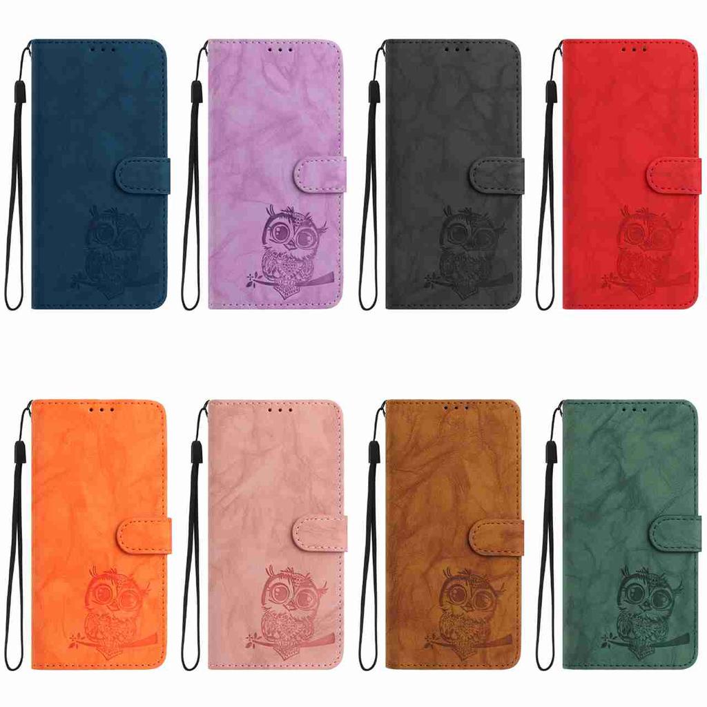 8-Color Owl Embossed Pattern Wallet Case for Samsung Galaxy A12 A15 A26 S20-S25...,Flip Card Design