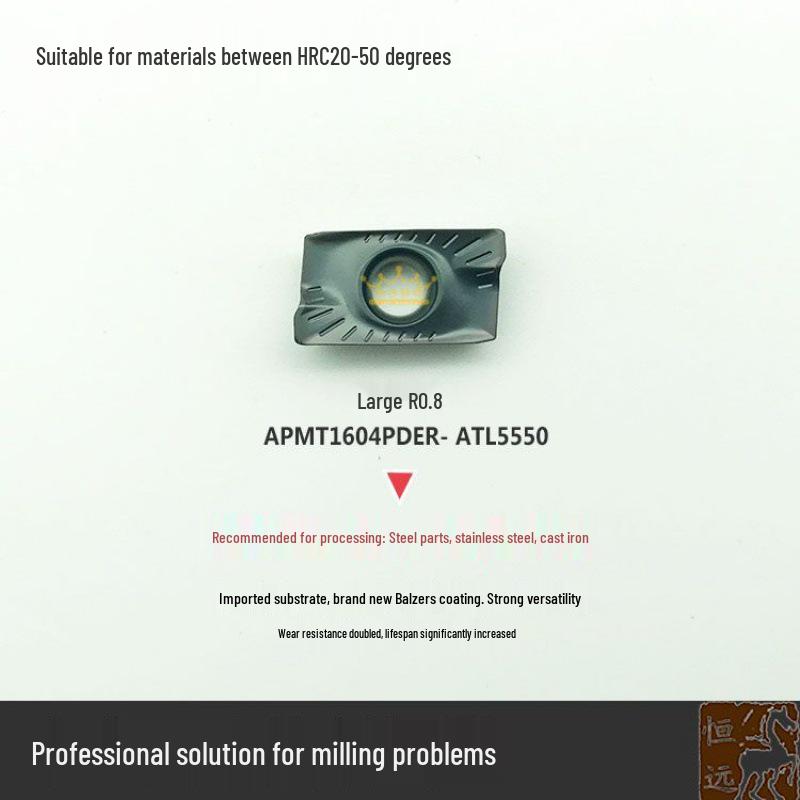 H2 Stainless Steel & Cast Iron CNC Face Milling Cutter with APMT1135PDER1604 Inserts