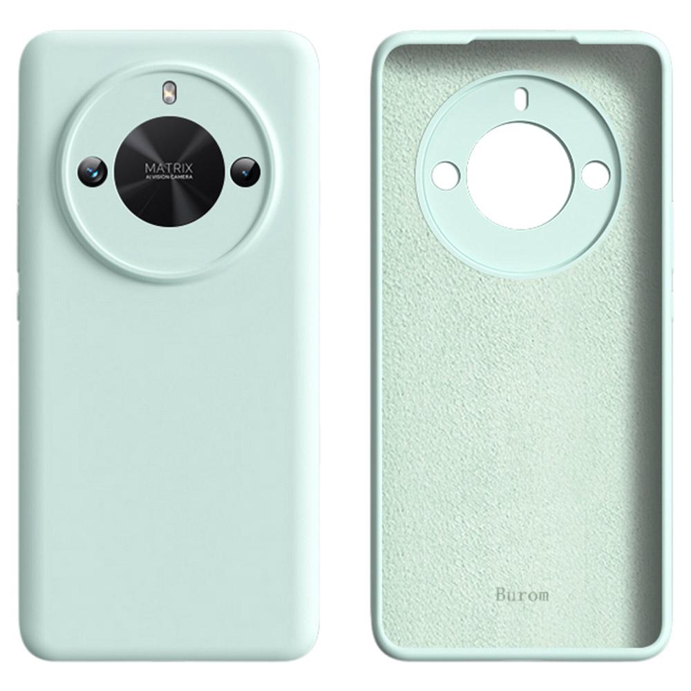 

For Honor X50 GT 5G Case Precise Cutouts Liquid Silicone+PC Shockproof Phone Cover Light Green