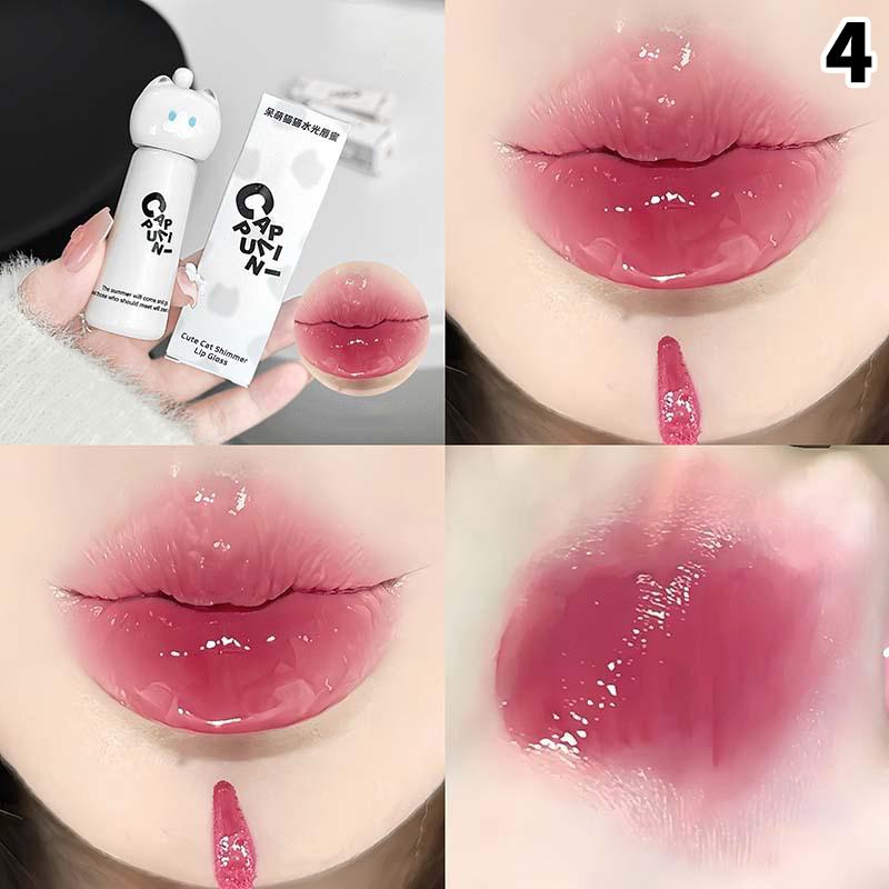 Cappuvini Cute Cat Lip Gloss Moisturizing Smooth And Long-Lasting Lip Glaze 4 Shades Easy To Apply Lip Stain For Beginners 4