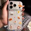 Creative Omelette Bread Milk Tea Suitable for Apple 17Promax Transparent Mobile Phone Case Ip16/15pro Space Case 14