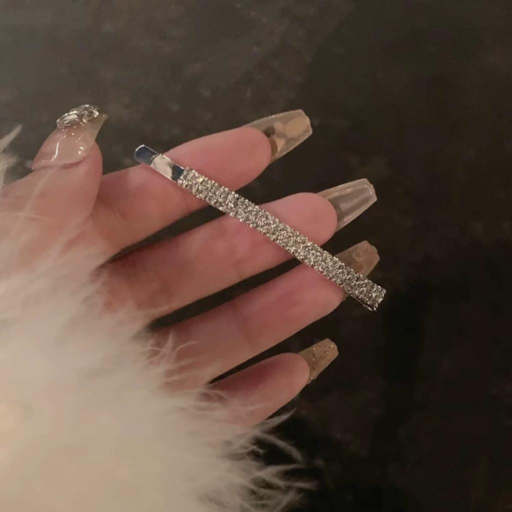 Shiny Rhinestone Barrettes Luxury Fashion Hair Clips For Women Silver Color Hairpins Girls Hairgrips Hair Jewelry Accessories