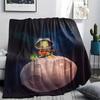1Pc Alien Earth Print Flannel Blanket, High Quality Comfortable for All Seasons, Home Decor, Warmth and Comfort, Perfect for Christmas Gifts