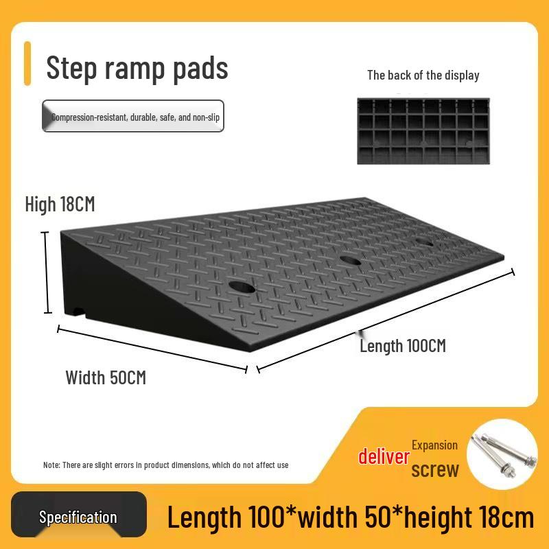 Rubber and Plastic Sloped Threshold Ramp Pad