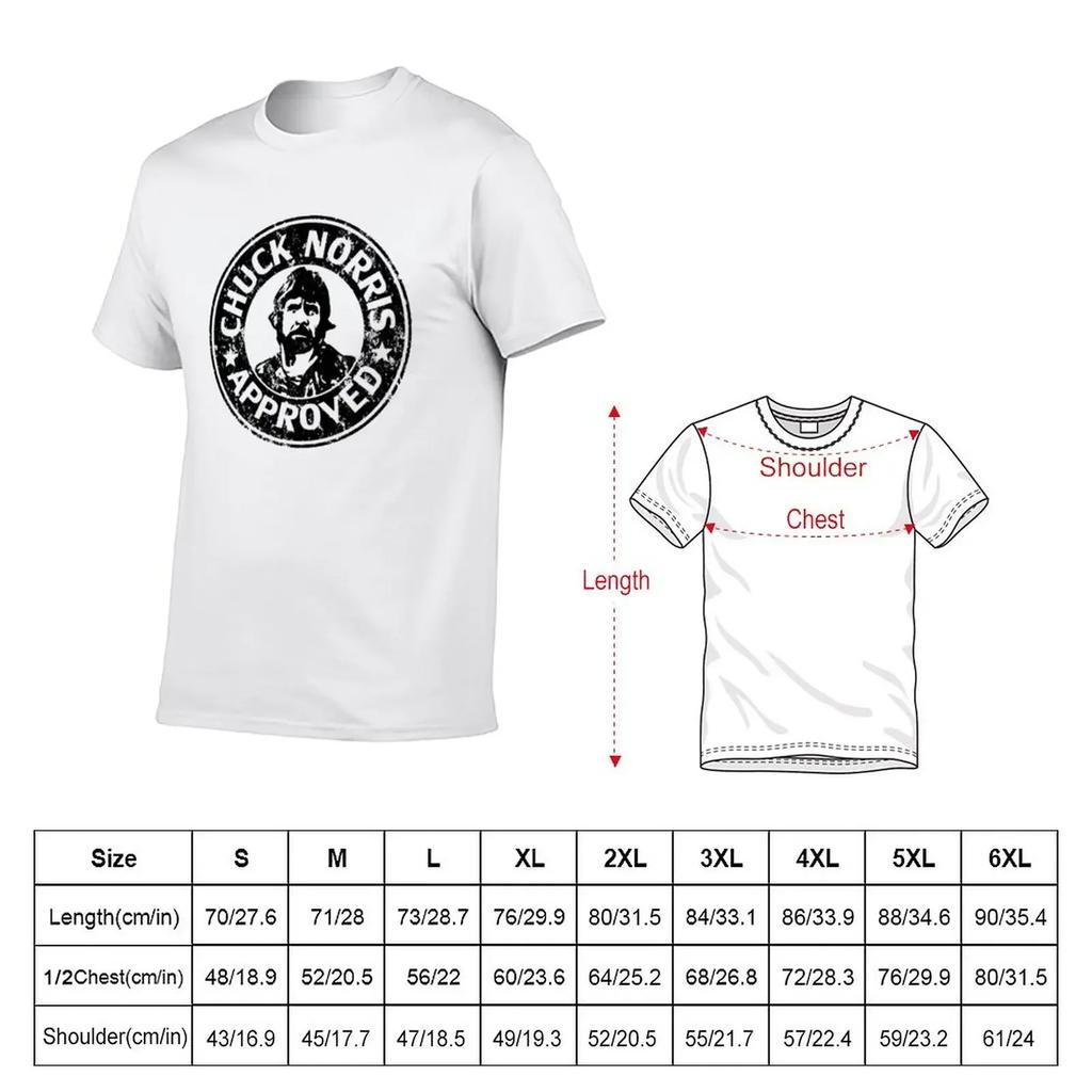 T-shirt Approvata da Chuck Norris magliette nere vestiti kawaii uomo magliette bianche