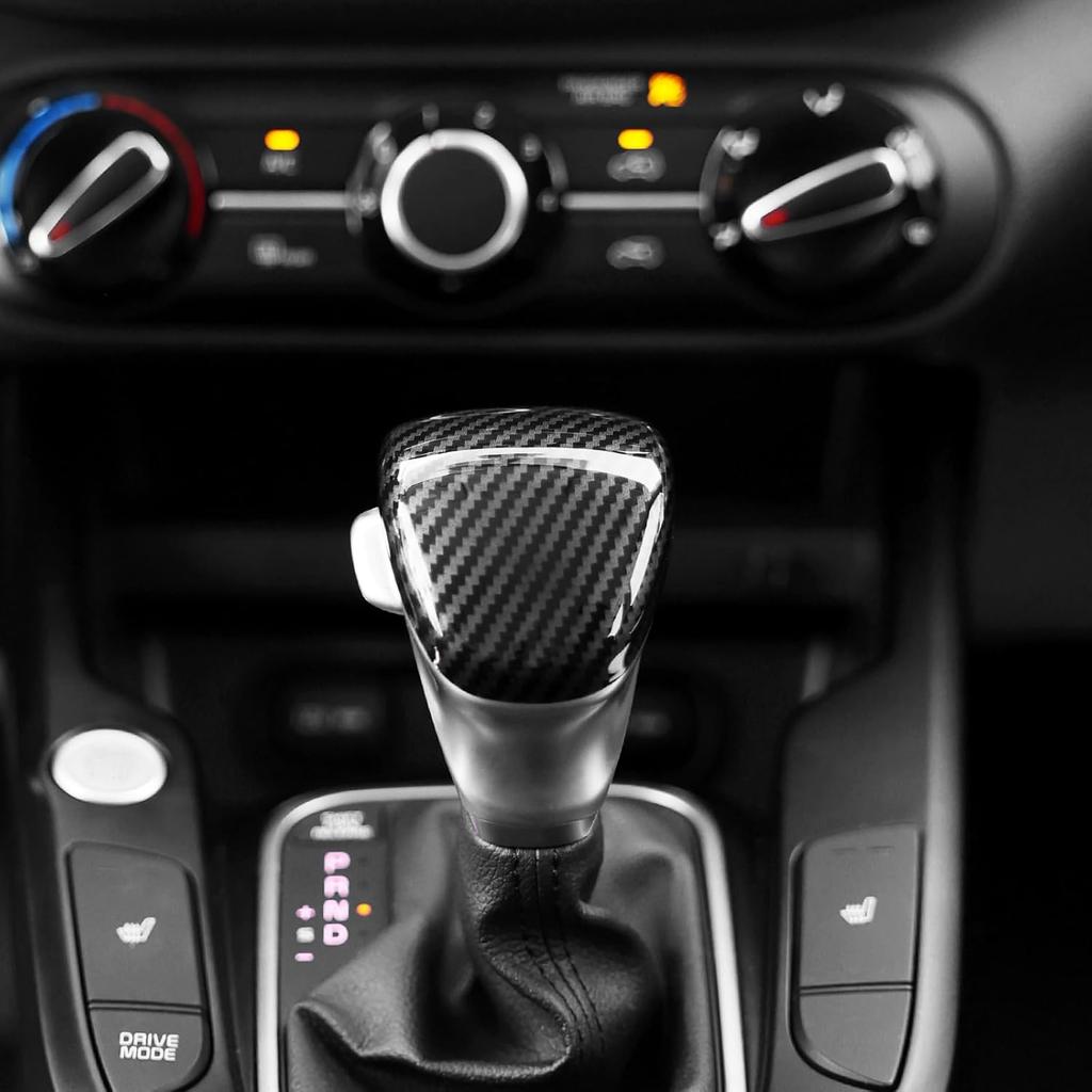Carbon Fiber Style ABS Car Gear Shift Knob Cover Trim - Shifter Lever Handle Protective Sticker - Compatible with Kia Telluride 2020-2025, Sorento