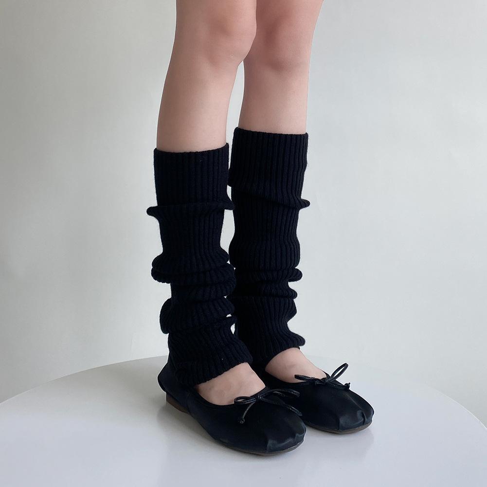 Wool Knit Leg Warmers Winter Autumn Japanese JK Style Slouchy Socks for Girls Solid Color Calf Socks Thermal Layering Essential