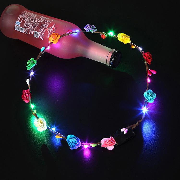 Mori Girl Korean Rattan Light-Up Flower Garland Hair Headband