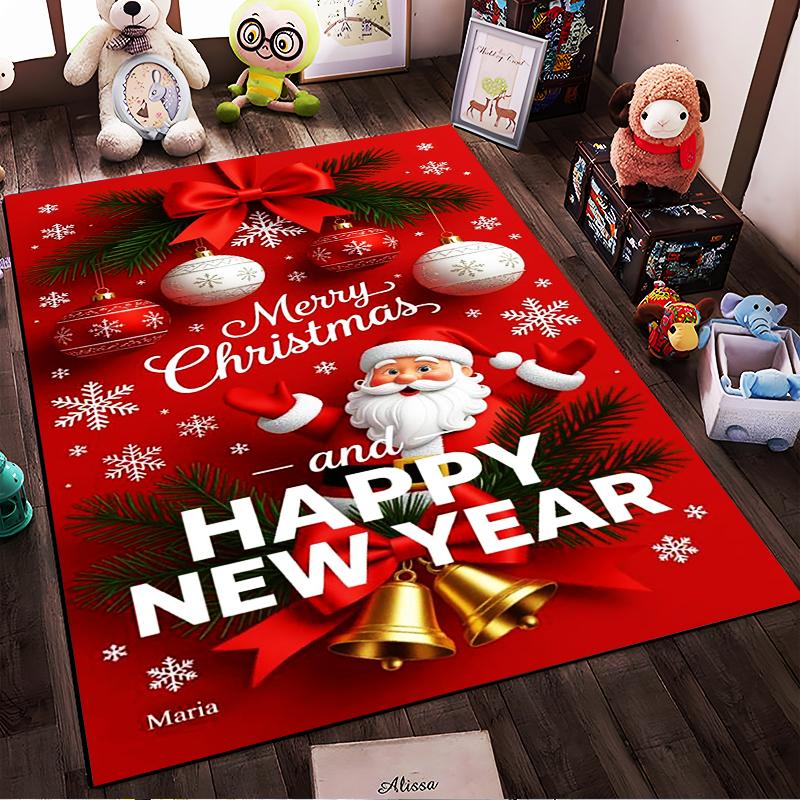 Santa Christmas Rug - Non-slip rug suitable for living room and bedroom sofas
