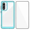 For Samsung Galaxy A56 5G Phone Case WANLONFENG XC Series TPU Acrylic Cover with Tempered Glass (Big Lens Hole)