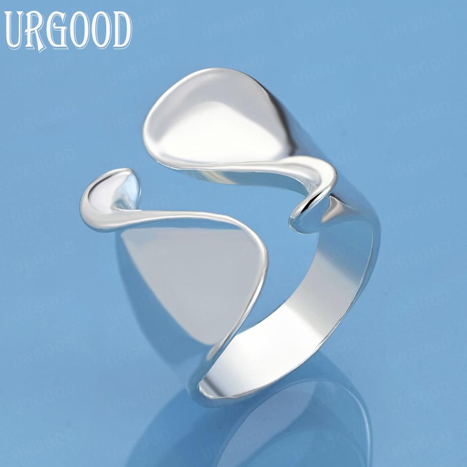 

925 Sterling Silver Wedding Jewelry Open Fashion Ring Adjustable