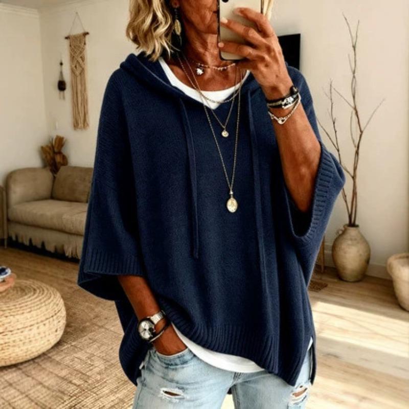 New Knit Hoodie with Drawstring