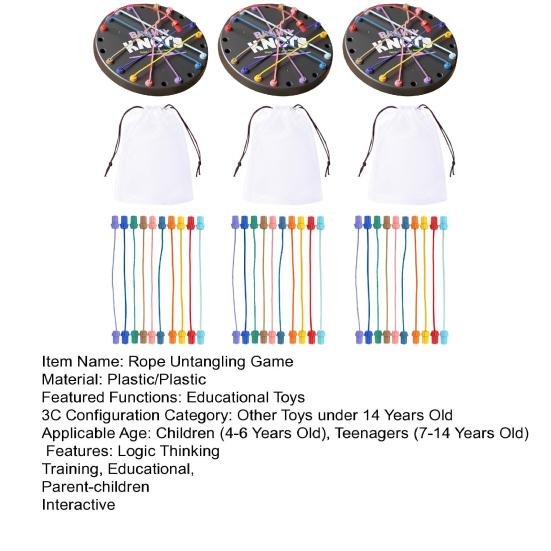 36925 Sets Brainy Knots Seilentwirrspiel Logisches Denken Verdrehte Seil-Herausforderung