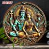 Religiöse Metallwandkunst Runde Göttin Shiva Zeichen Heimdekoration Rustikal