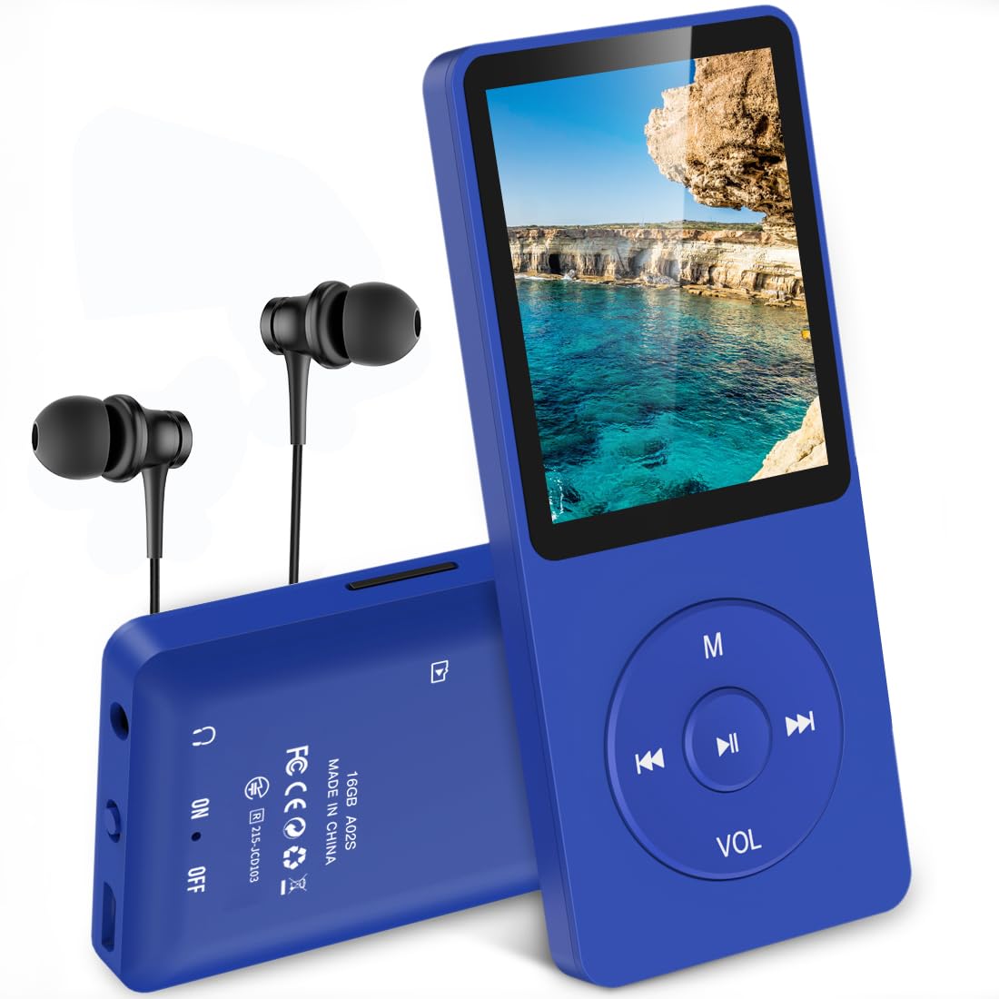 

AGPTEK MP3 Music Ultra Expandable up to Button Music 40 Hours Lossless FM Direct Easy to Suitable for Comes with A02 Player, Player, HIFI, синій