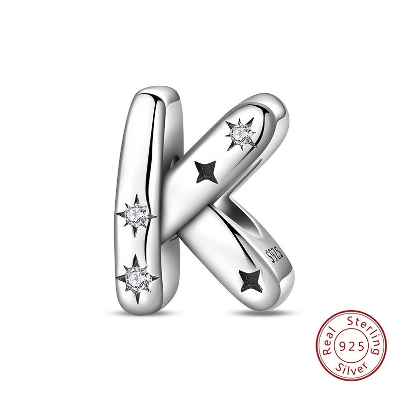 Classic Copper 26 Letters A-Z Alphabet Charms Stars Letter Beads Fit Bracelet Diy Charm For Woman Jewelry Making