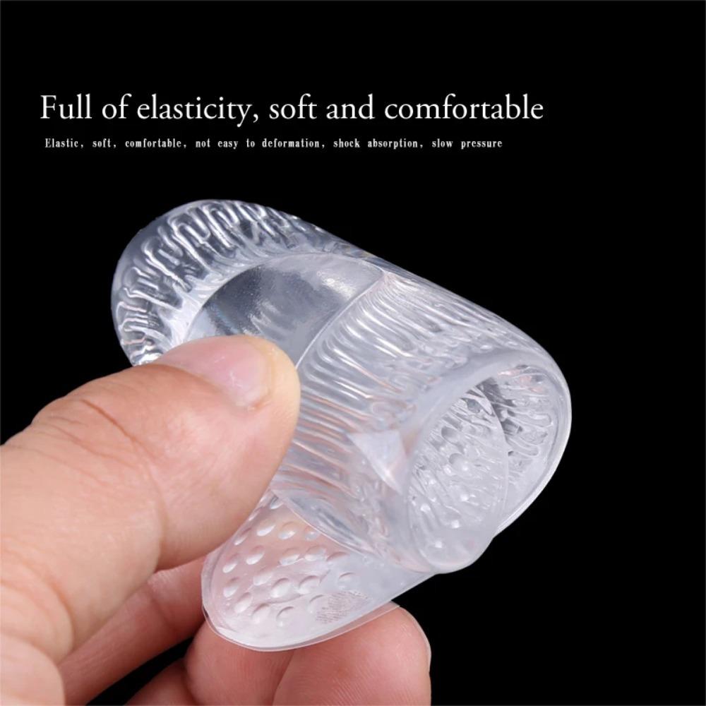 1Pair Soft Silicone Gel Heel Pad Cushion Calcaneal Spur Heel Spur Shock Absorption Relief Pain Heel Cup Self-adhesive Inserts