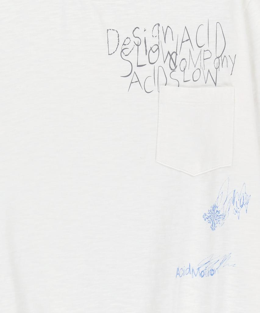SLOWACID Pocket Note Slub Short Sleeve T-Shirt [White]