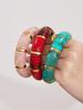 18K Gold-Plated Dopamine Resin Bracelet: European & American Light Luxury Fashion, Versatile Wide Band Elastic Design.
