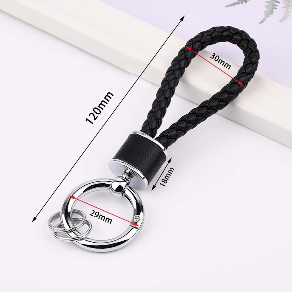 HUIKKJP Keychain, Double Ring, Key Ring, Braided Leather, For Bicycles, Cars, Smart, Popular, Highly