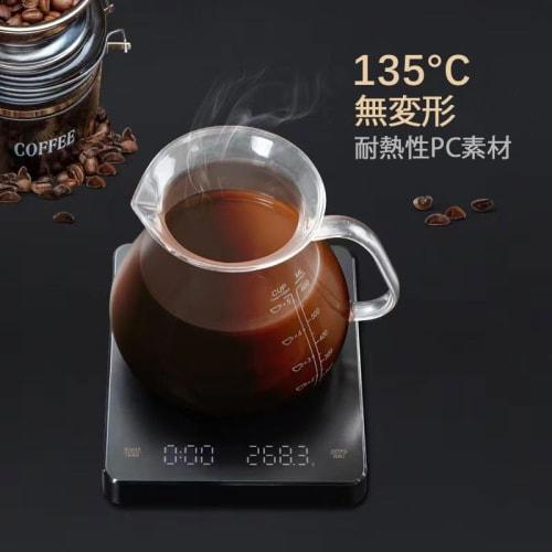 Digital Coffee Scale, Kitchen Scale, 0.1g Increments, 3kg, Timer Function, Auto-Off, IPX4 Waterproof, Heat Resistant, USB Rechargeable, Type-C, Tare F