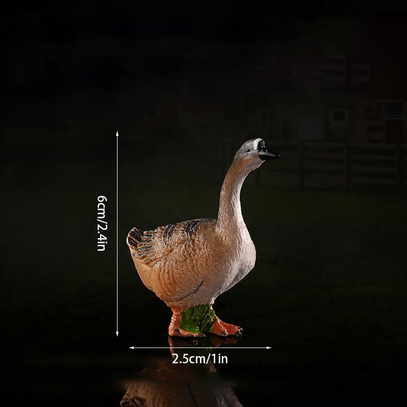 Realistic Animal Model Simulated Poultry Figurines Miniatures Mini Farm Dog Duck Cock Models Ornaments For Children Kids Gifts